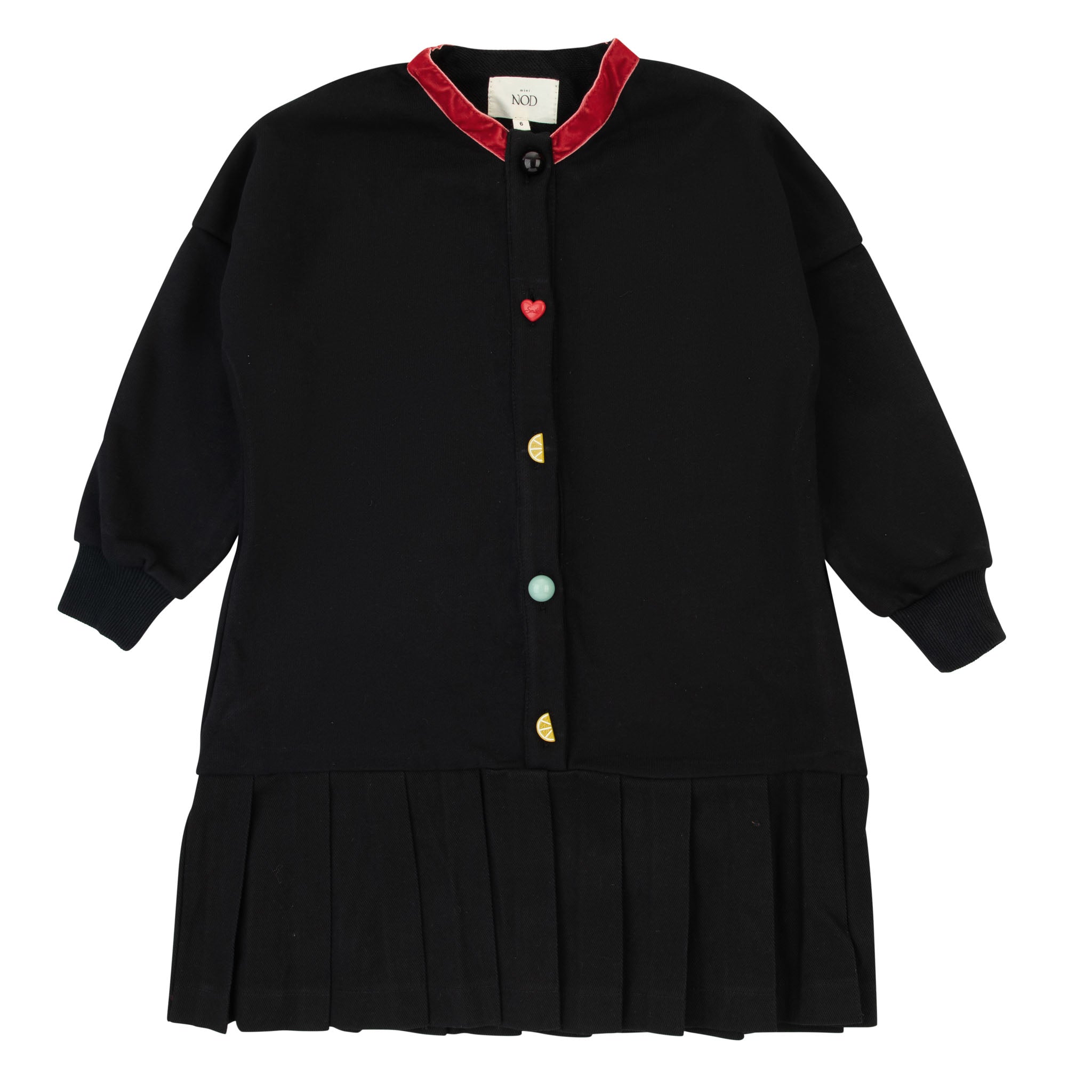 Mini Nod Scattered Button Dress - Black Mini Nod Scattered Button Dress - Black
