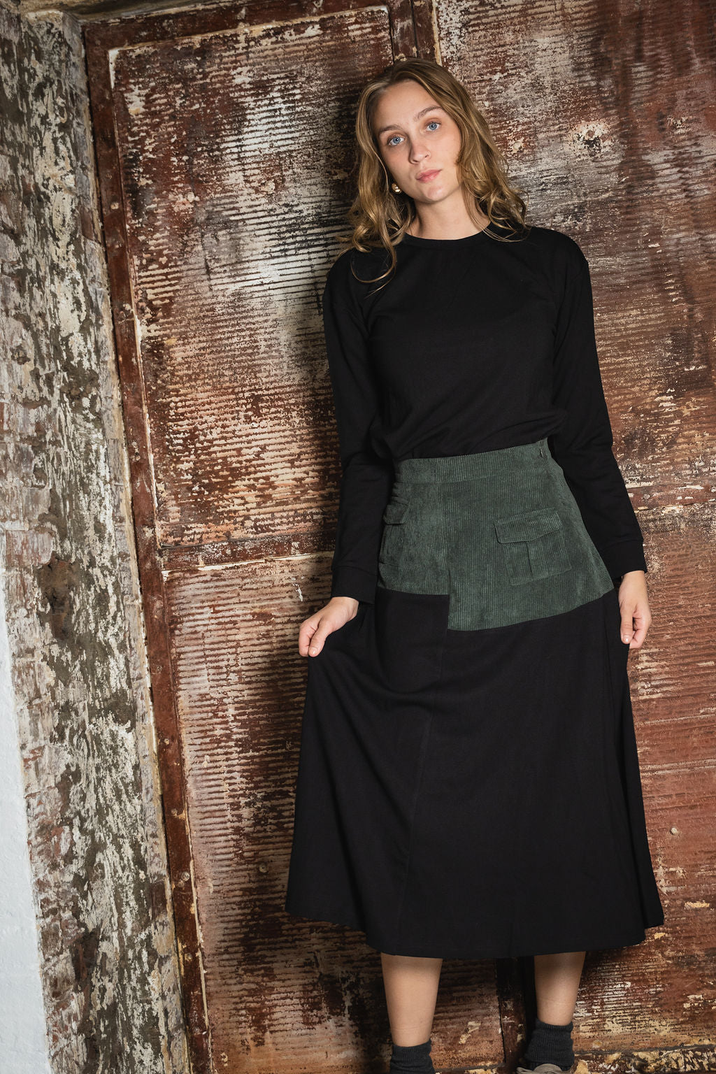 [Smooth mood] / ☆ Nancy Corduroy Skirt Corduroy Skirt With Black Top – NOD NY