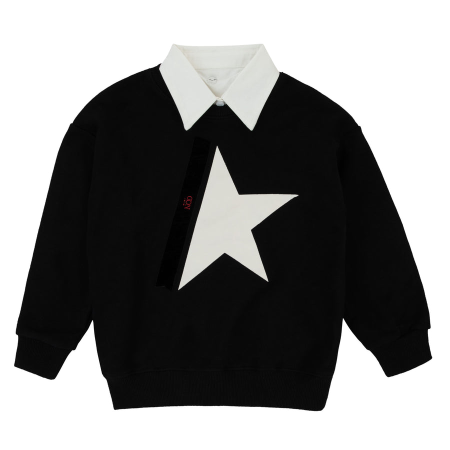 Removable Collar Star Sweatshirt Unisex