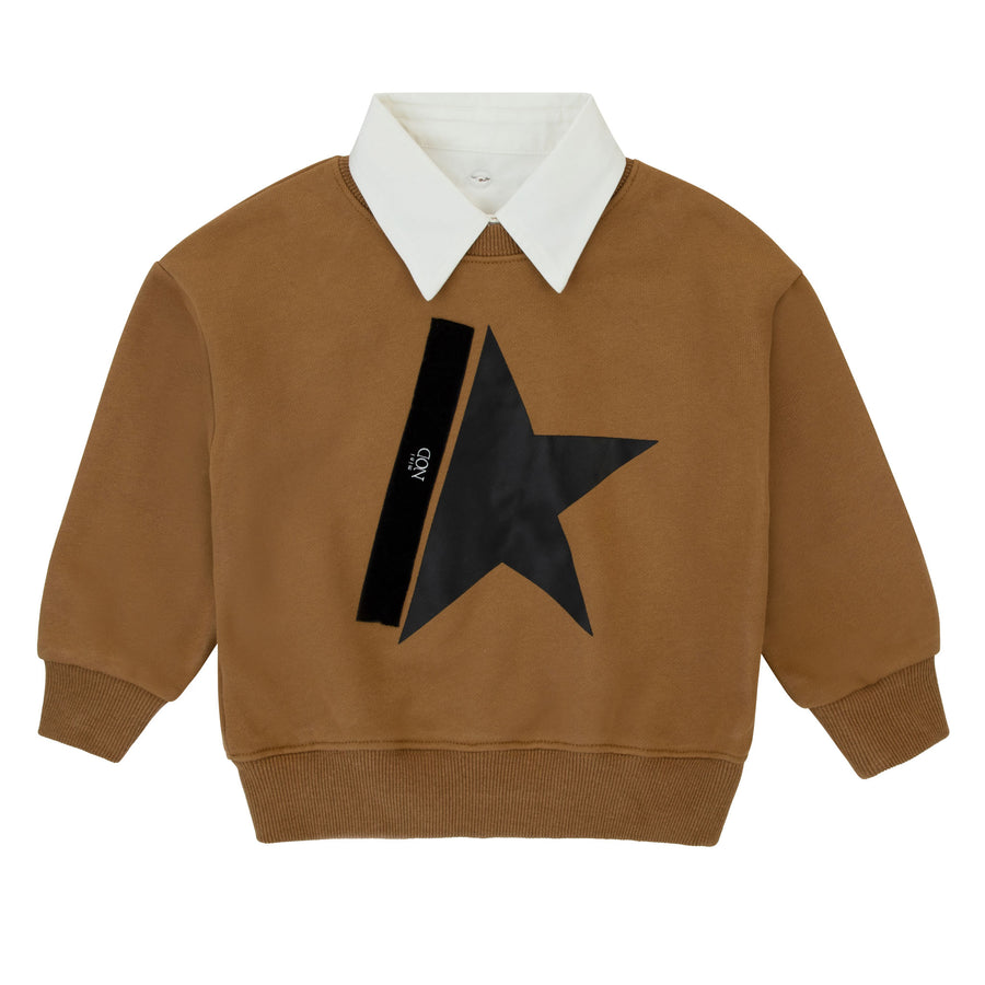 Removable Collar Star Sweatshirt Unisex