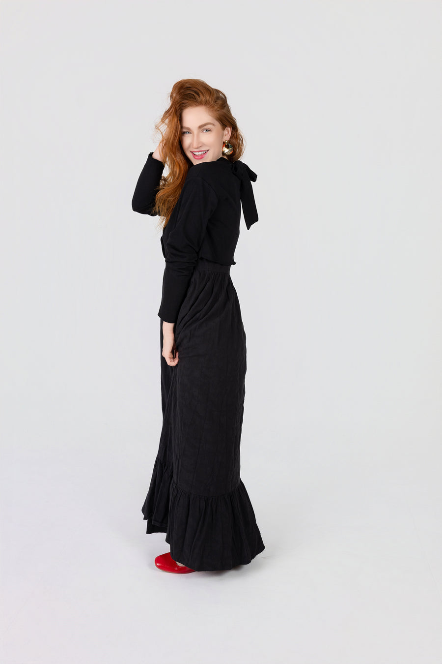 Cropped Overlayed Bow Top + Textured Dress