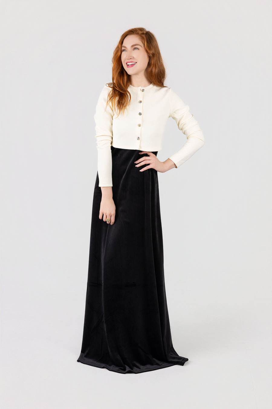 Jewel Cropped Cardi + Dress