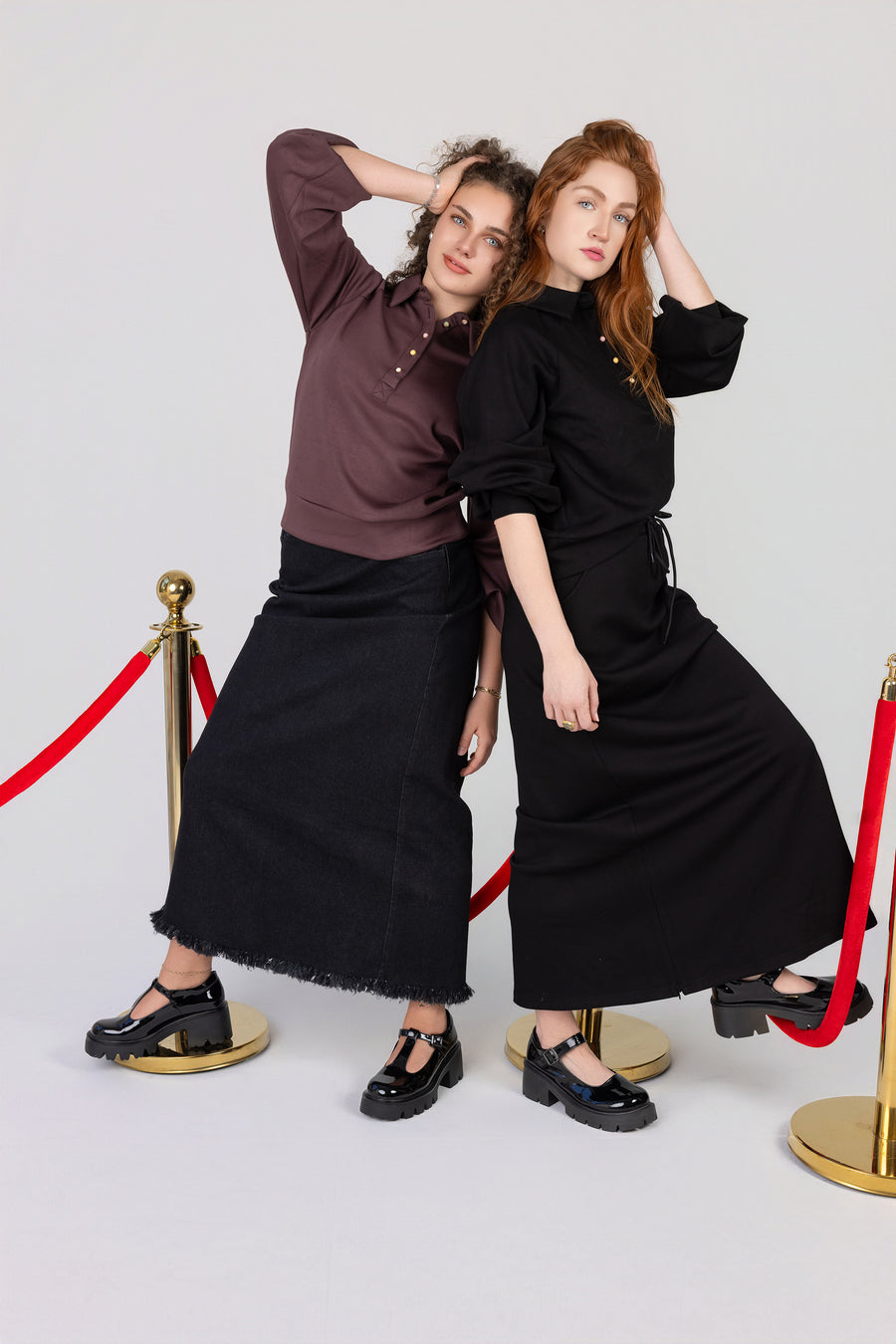 Straight Denim Maxi Skirt
