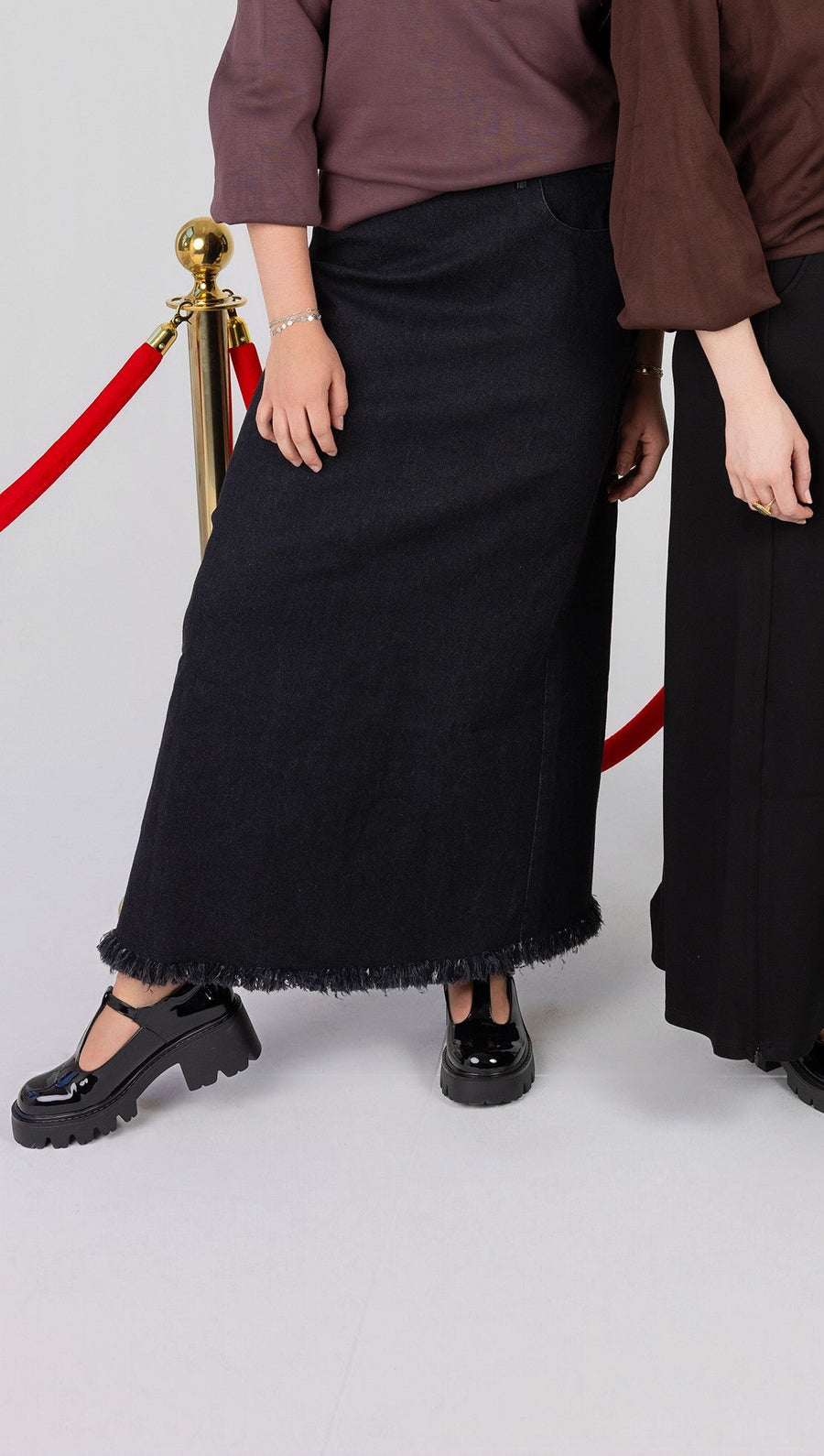 Straight Denim Maxi Skirt
