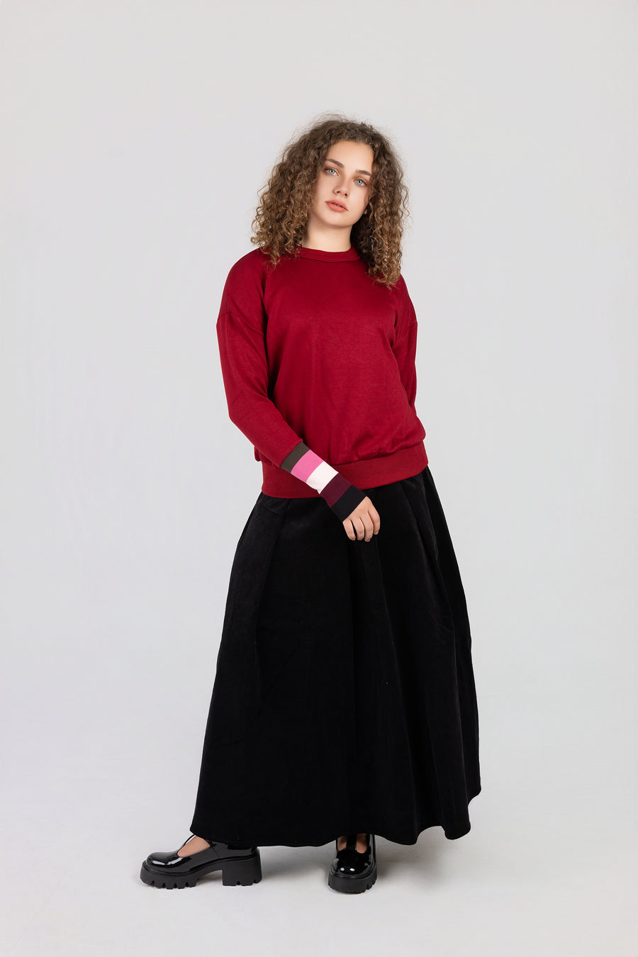 Striped Sleeve Sweat