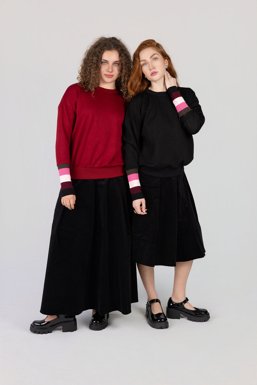 Striped Sleeve Sweat