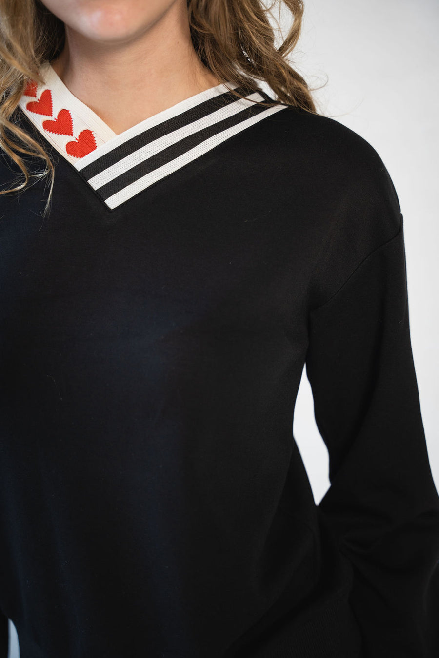 Printed V- Strip Sweatshirt