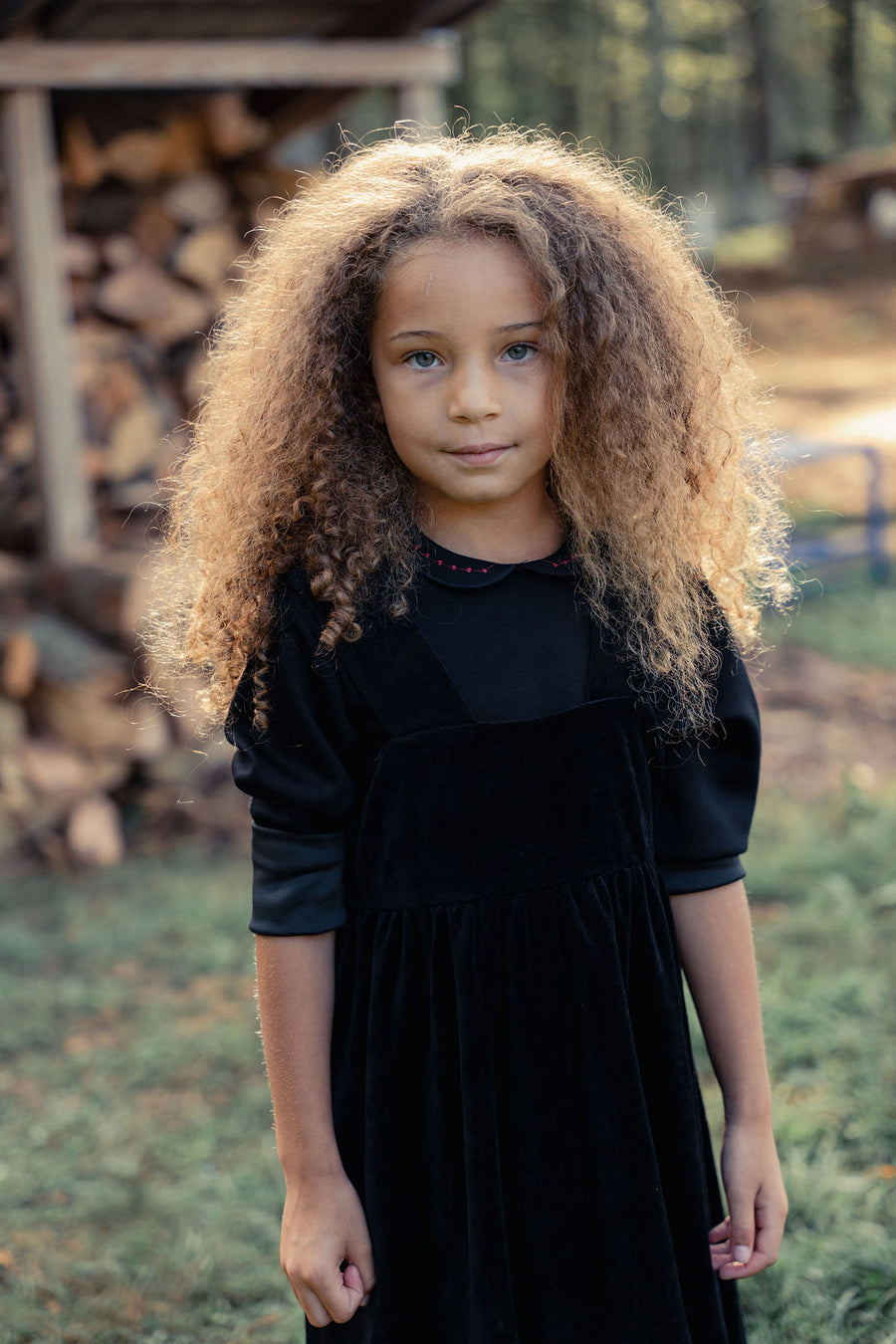 Velour Jumper with Model collared top
