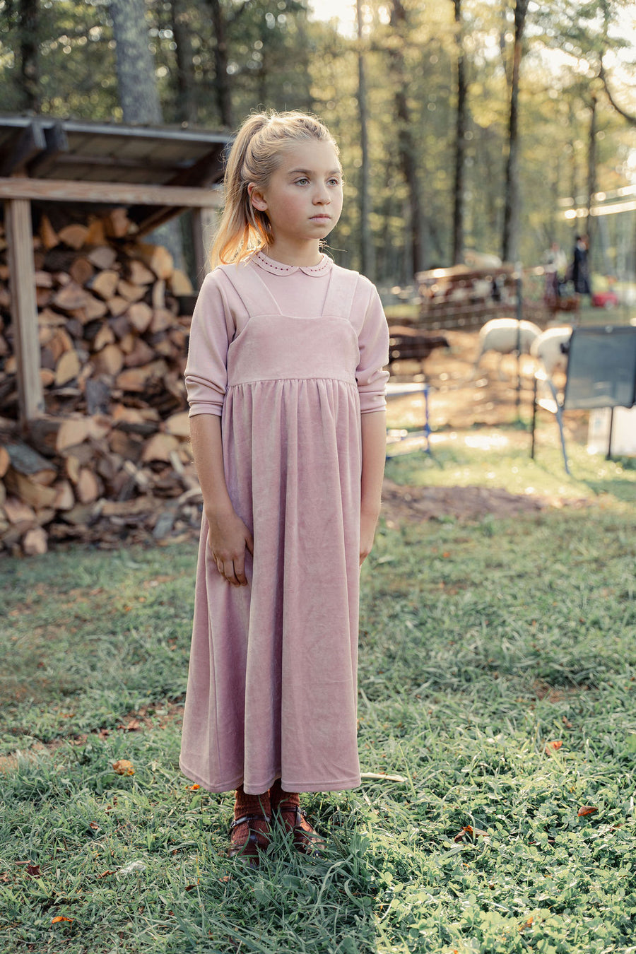 Velour Jumper with Model collared top