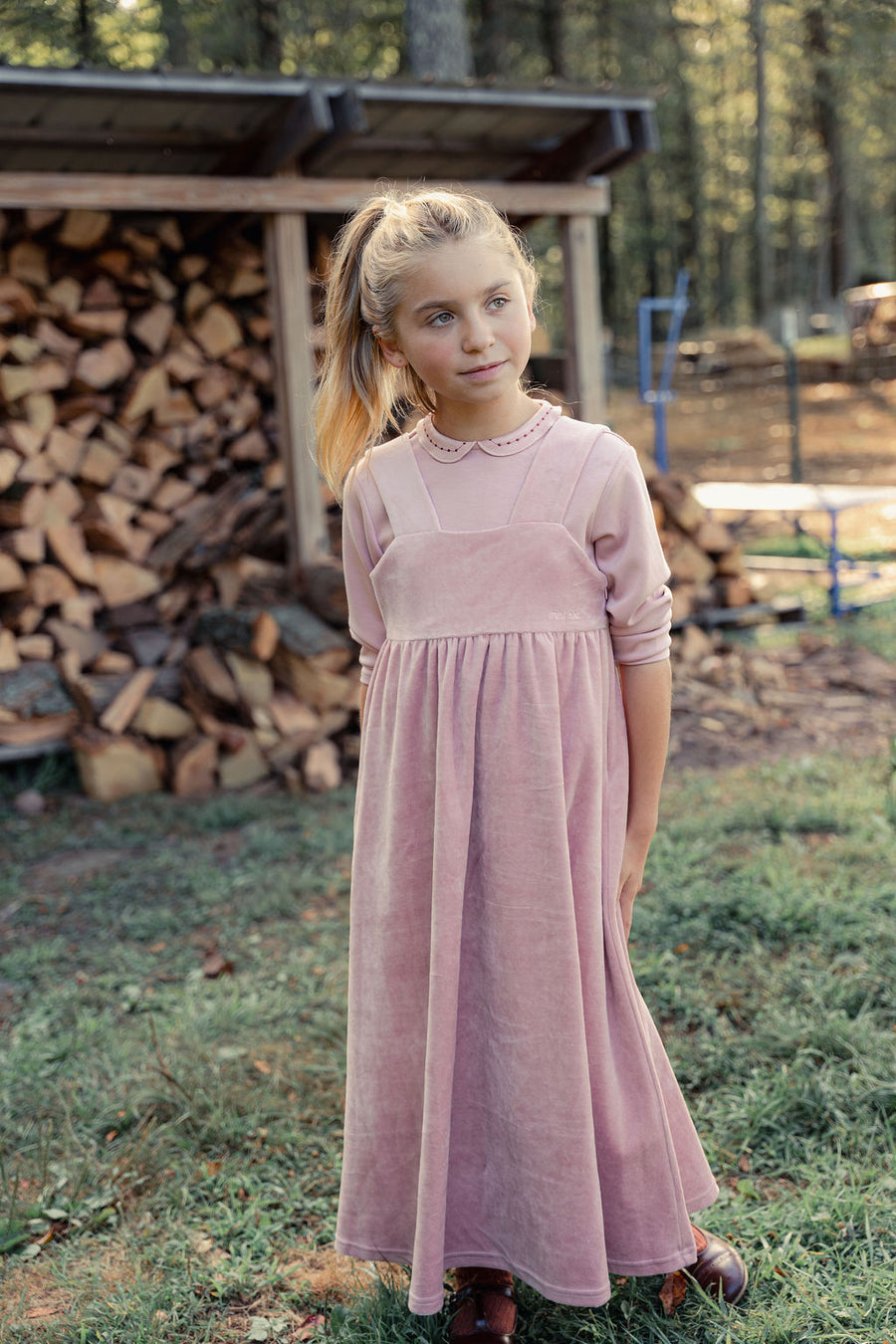 Velour Jumper with Model collared top
