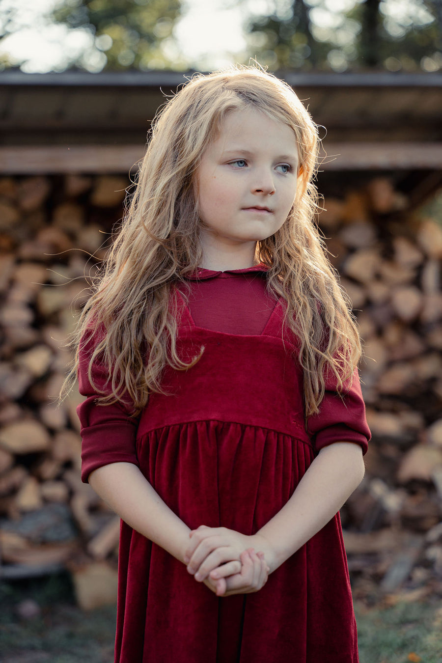 Velour Jumper with Model collared top