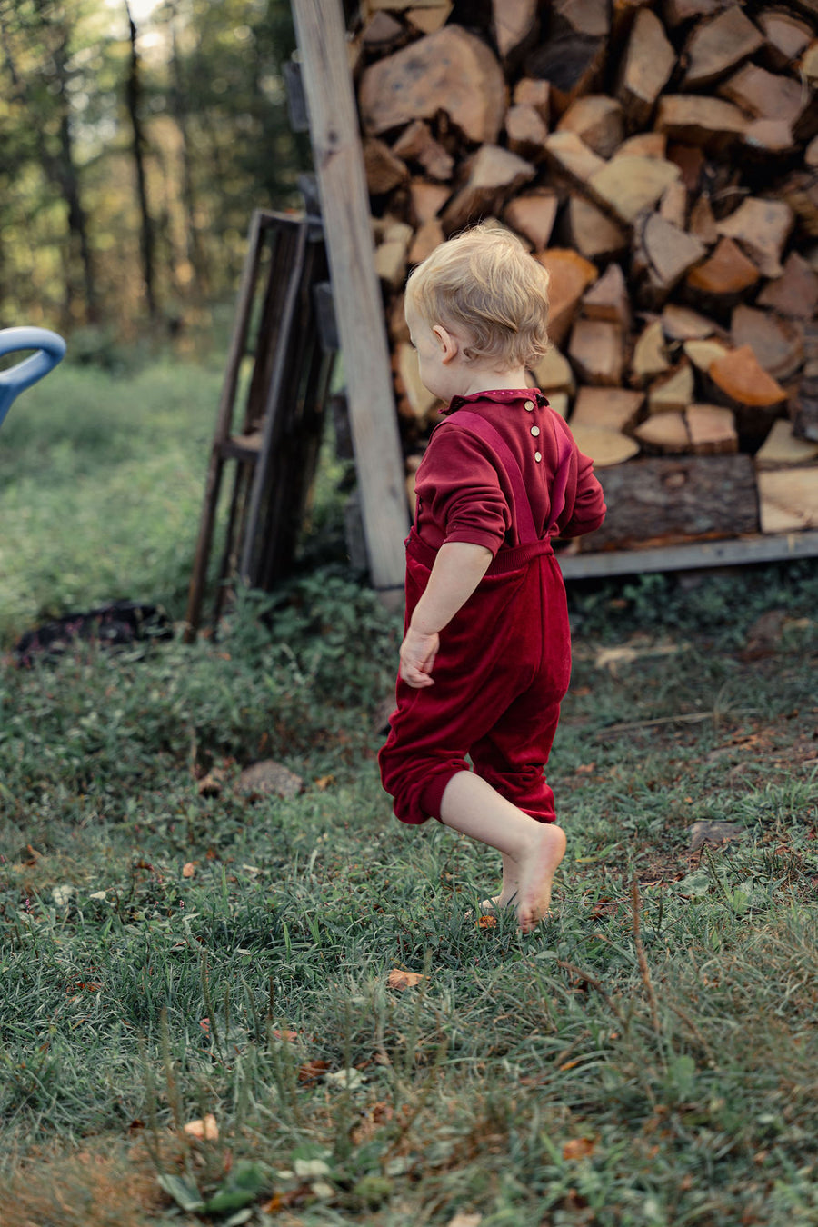 Velour Baby Overall With Model Collared Top