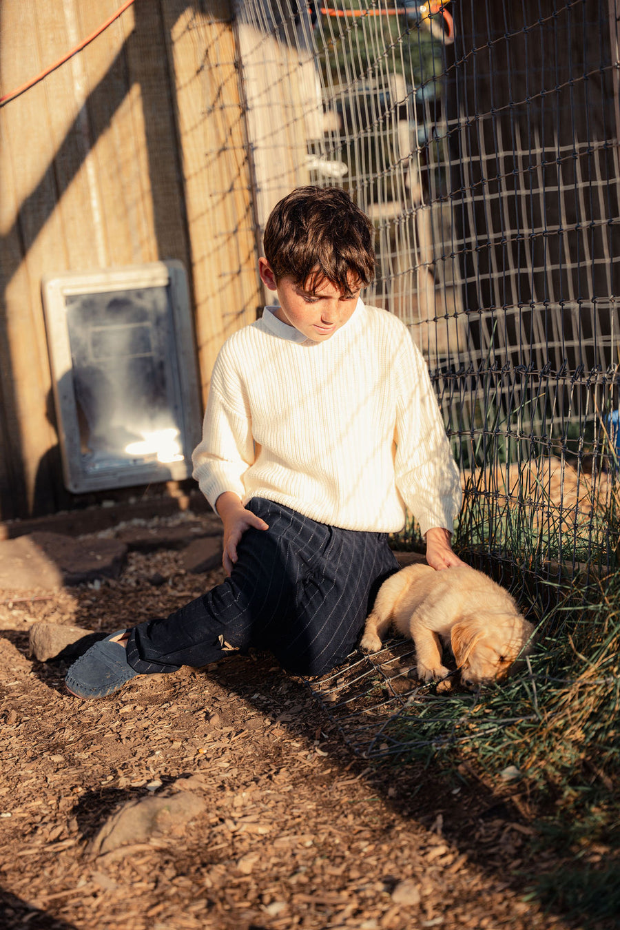 Boys Knit Sweater with Boat Collar