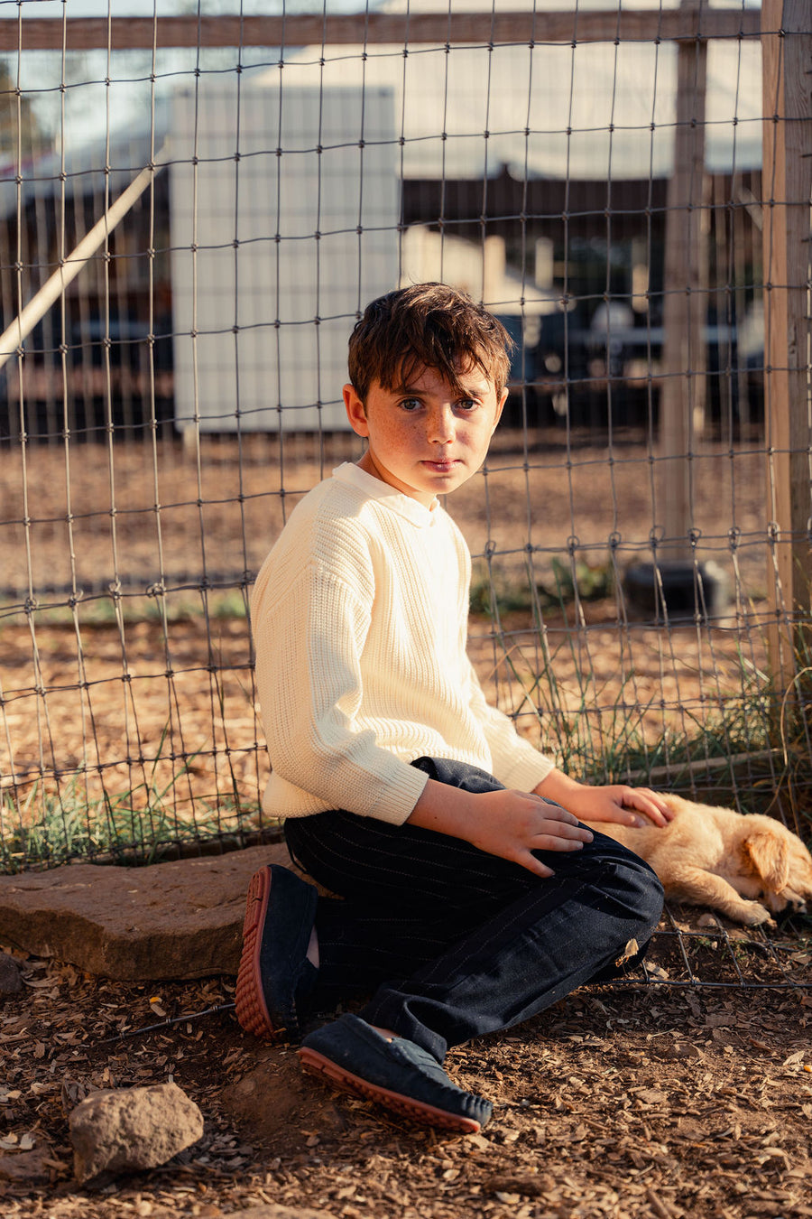 Boys Knit Sweater with Boat Collar