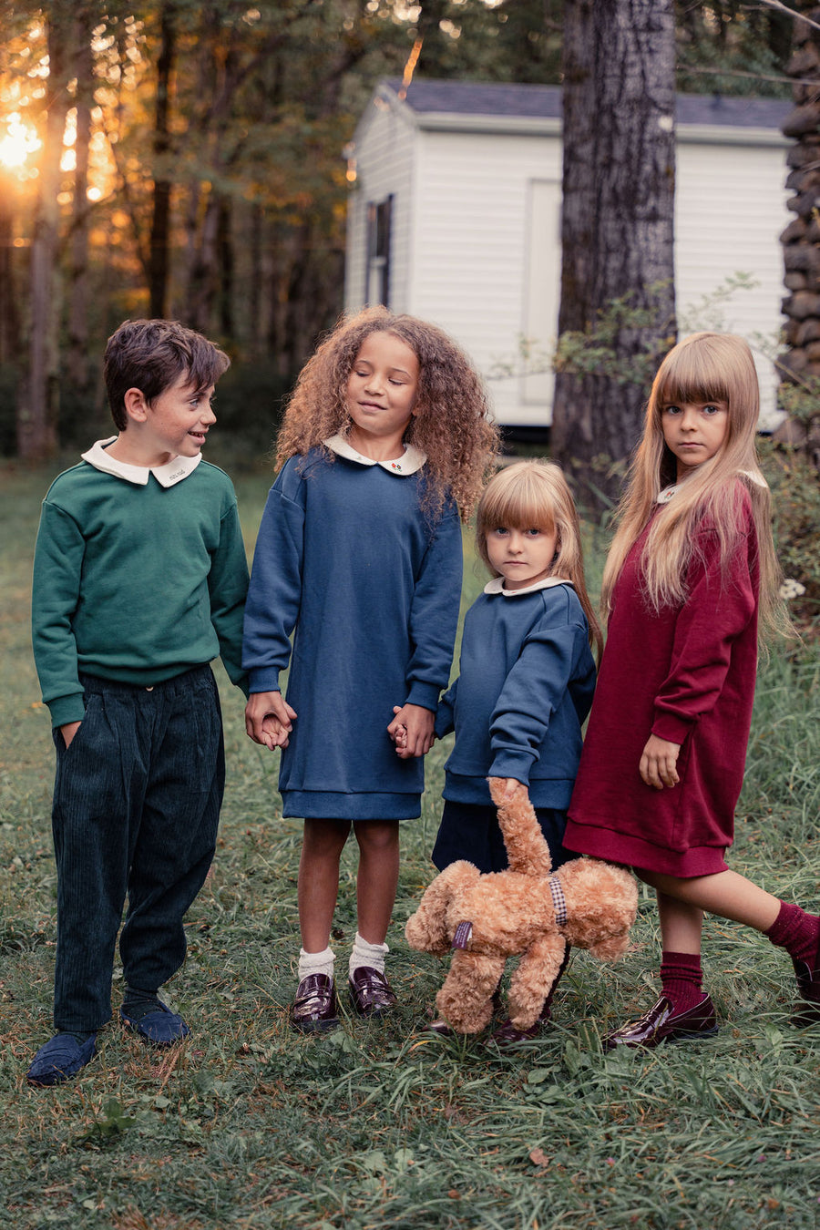 Girls Embroidered Collared Sweatshirt