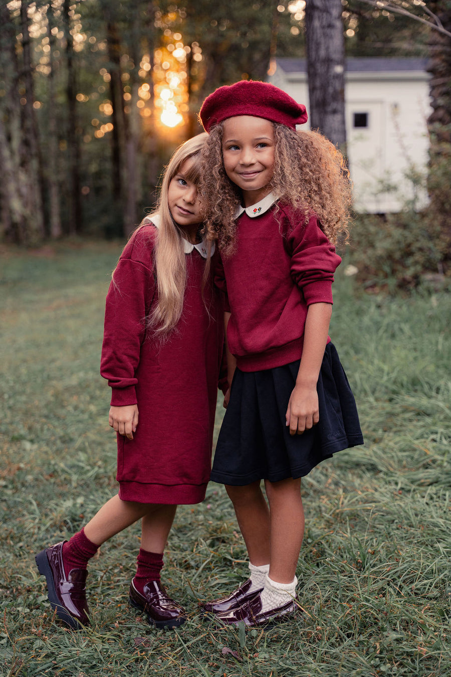 Girls Embroidered Collared Dress