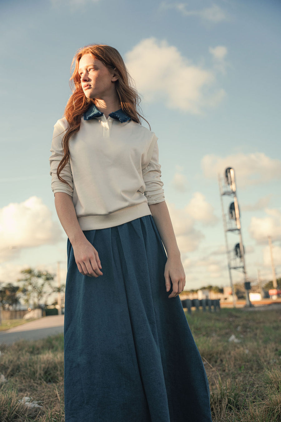 Denim Collared Vest