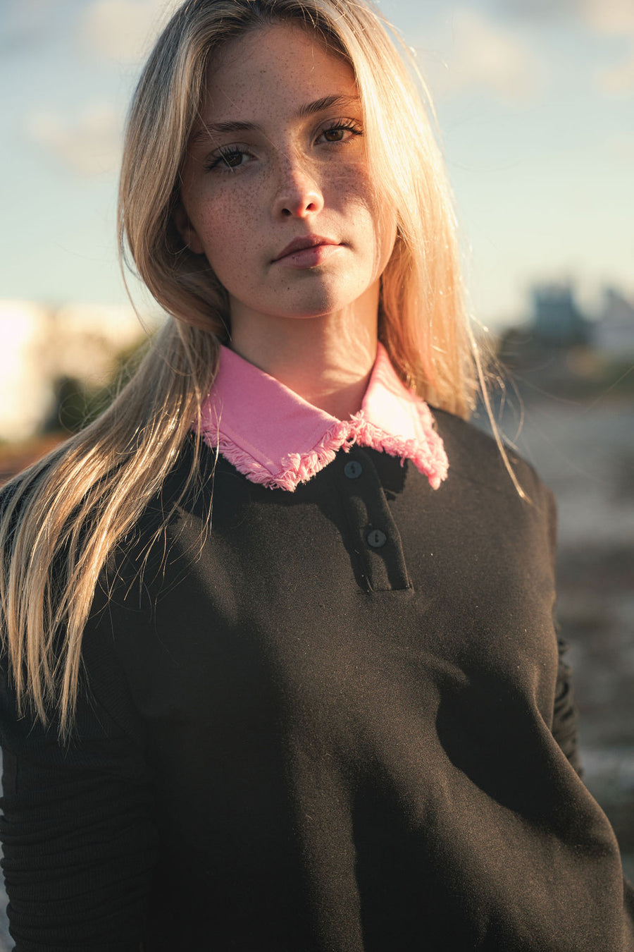 Denim Collared Vest