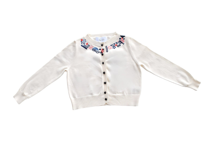 Embroidered Knit Cardigan- SIZE UP- RUNS 2 SIZES SMALL